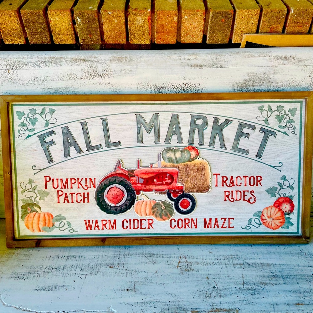 *Fall Market Tractor Wood Sign